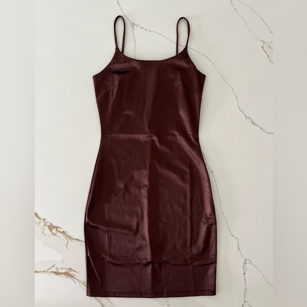 Chic Chocolate Spaghetti Strap Mini Dress